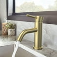 thumbnail image 7 of Camile Single Handle Lavatory Faucet With Drain Kit Included In Brushed Gold, 7 of 7