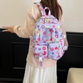 thumbnail image 4 of Weebloom Large School Backpack With Lunch Box Pencil Case For Kids Girls Cute 4Pcs Floral School Bags Set Cartoon Lightweight Travel Daypack Cute Bookbag Middle High School College Purple, 4 of 6