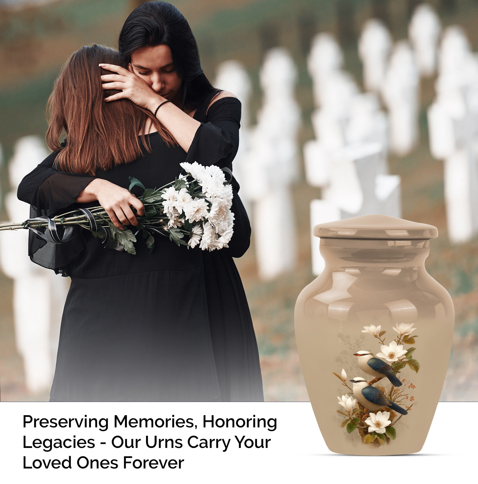 Bird Keepsake Memorial Urn, Infant Urns For Ashes, Funeral Urn For Ashes For Men, Cremation Urns For Human Ashes Adult Female Mom (Size-3 Inch set of 4)