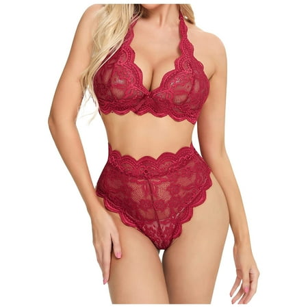

Umitay tempting Lingerie Set Women High Waist Bra And Panty Set Lace 2 Piece Lingerie Set No Wire