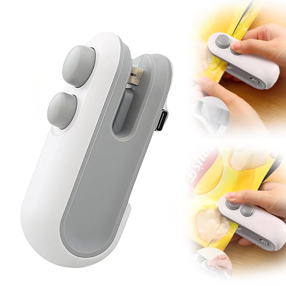 Mini snack bag sealing machine, USB rechargeable bag sealing machine, 2-in-1 bag heat sealer, cutter, keeps food fresh, small sealing machine, food storage sealing machine