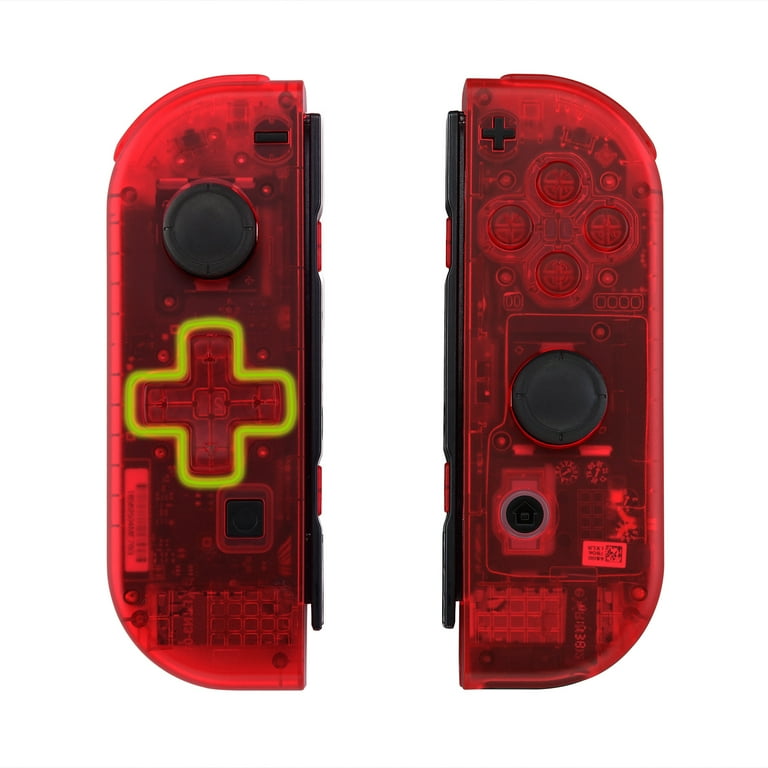 eXtremeRate Clear Red Housing w/Full Set Buttons Replacement Shell