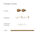 thumbnail image 5 of Elrene Home Fashions Cordelia Single Curtain Rod with Globe Ball Finial, Soft Gold, 28" x 48", 5 of 9