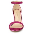 thumbnail image 2 of BLISSFUL STEP Women's Solid Color Glitter Ankle Strap Chunky Heels Sandals, 2 of 6