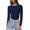 Blue, variant on Women Color Soild Color T-Shirt Contrast Screw Thread Knit Long Sleeve Close-Fitting Top Spring and Summer Top for XS-XL