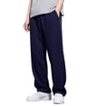 thumbnail image 3 of Blekii Men's Waffle Knit Joggers, Summer Weight Sweatpants with Straight Leg, Loose Fit Casual Pants for Lounge, Breathable Comfort Bottoms, Versatile Pants for Home, Travel, Or, 3 of 10