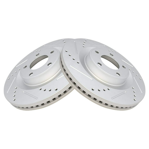 TRQ Front Performance Brake Rotors Set Premium G-Coated Fits Select 2007-2014 Ford Edge 2007-2015 Lincoln MKX