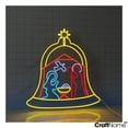 thumbnail image 2 of Craftnamesign Nativity Scene Bell Neon Light, Holy Night Led Sign Wall Art, Jesus Birthday Decor, 2 of 5