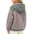 thumbnail image 4 of Bixock Toddler Girls Fleece Jackets Girls Winter Coats Kids Fleece Coat Outerwear Color Long Sleeve Hooded Zip Front Thermal Fall Winter Jacket for Kids 1-10Years, 4 of 6