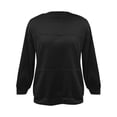 thumbnail image 5 of ManxiVoo Women's Crewneck Sweatshirt Long Sleeve Loose Fit Casual Pullover Top Spring Fall Essentials XXL Size Black, 5 of 6