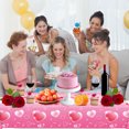 thumbnail image 4 of KCEHTA Valentines Day Tablecloth Rectangle Table Cover Valentines Heart Tablecloth Disposable Plastic Tablecloth for Kitchen Dining Wedding Birthday Party Valentines Day Decorations 54x108 inch, 4 of 6