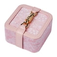 thumbnail image 1 of Estuche de viaje para joyas Salvador organizador de joyas cuadrado de Cuero PU Rosa, 1 of 10
