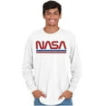 thumbnail image 5 of Retro Classic Space NASA Worm Logo Long Sleeve TShirt Men Women Brisco Brands S, 5 of 6