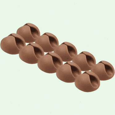 Multipurpose Silicone Cable Clip Grip Wire Cord Organizer (10 Pack, Brown)