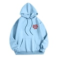 thumbnail image 5 of MHFRRA Sudadera con Capucha Estampada para Uso Diario Sudadera Informal para Mayor Comodidad y Estilo En Actividades Deportivas y de Ocio Azul claro, 5 of 5