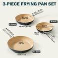 thumbnail image 6 of Cooks Standard Classic Hard Anodized 8 Inch / 9.5 Inch / 11 Inch Nonstick Frying Pan, Ceramic Non Stick Skillet, Induction Cookware Egg Omelette Pan, Oven Safe, Black & Apricot, 3-Piece, 6 of 7