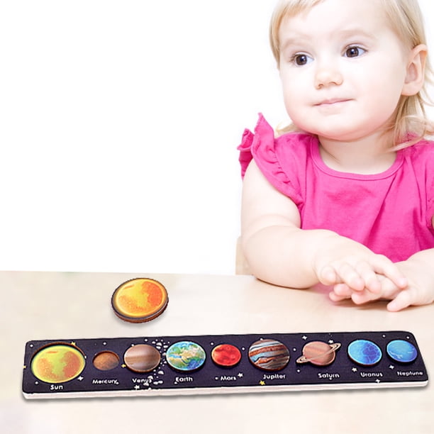 Rompecabezas del sistema solar Tablero de 8 planetas, diseño creativo, universo cognitivo, juguetes, el mejor regalo para niños y niñas