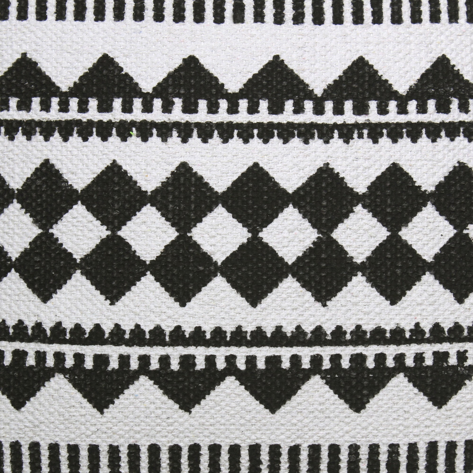 Laddha Home Designs Handwoven Tribal Cotton Throw Pillow Cover - 20" - White and Black