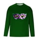 thumbnail image 3 of Ceisia Men's Mardi Gras Mask Print T-Shirt | Slim Long-Sleeve Crewneck Winter Casual Top Gift, 3 of 5