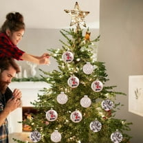 FastXmas 9 PCS Set Christmas Vintage Christmas Balls Hanging Ornaments, 3.15 Inch Shatterproof Antique Traditional Christmas Tree Hanging Balls Ornaments for Indoor Outdoor Xmas Party Home Decor