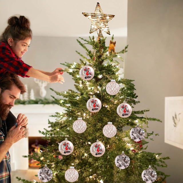 Ireezec Christmas Tree Ornaments t, Plastic Hanging Balls for Holiday Decorations, Festive Party Supplies with Pre-attached Loops, Decorative Pendants for Home and asonal Celebrations