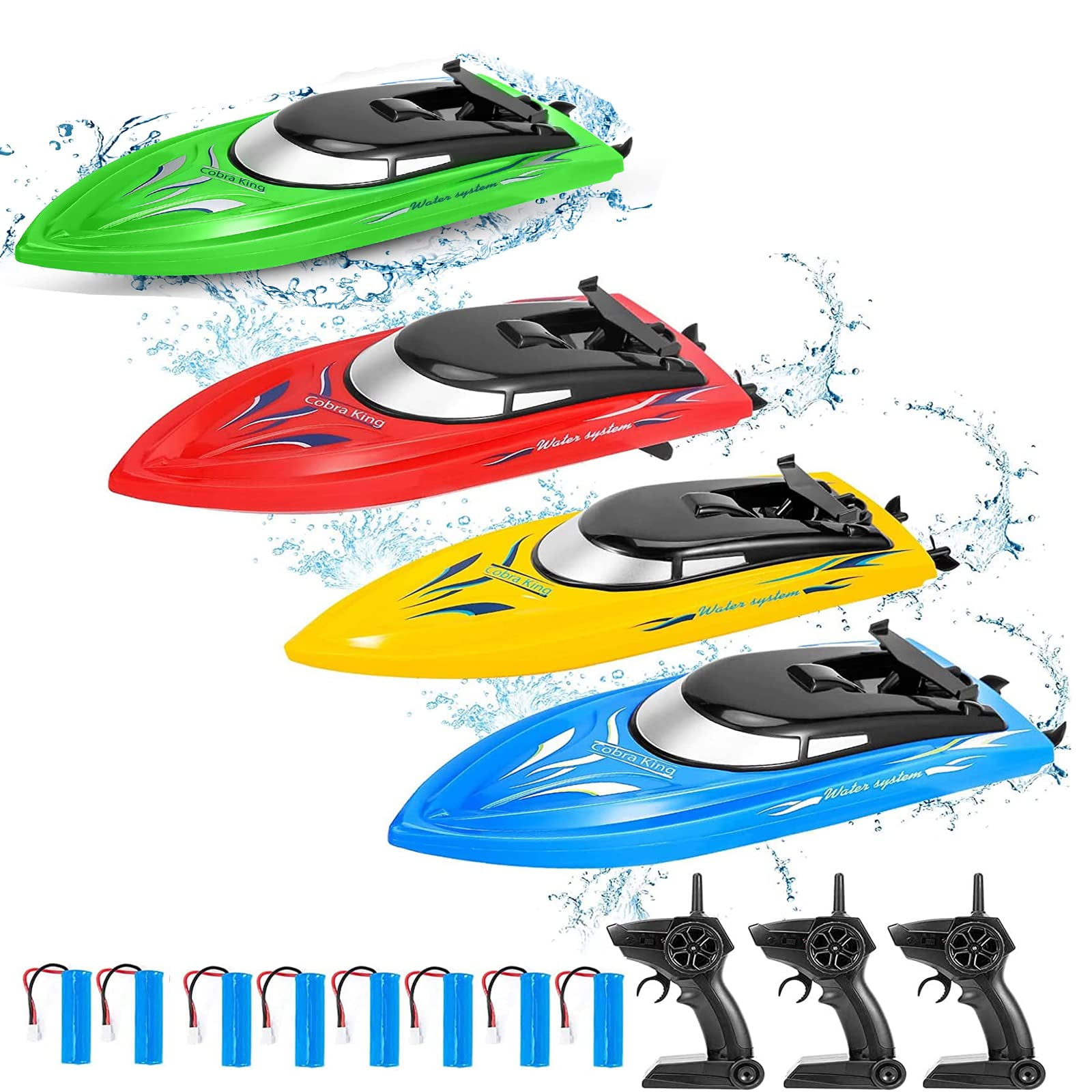 4PACK RC Boat ,Remote Control Boats for Kids and Adults,10km/H 2.4G