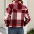 thumbnail image 7 of Enjoytime Fall Jackets for Women Plaid Lapel Collar Button Down Cropped Jacket Trendy Casual Coat Fashion Long Sleeve Outerwear, 7 of 7