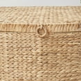 thumbnail image 4 of Ludmilla Rectangular Curve Water Hyacinth Woven Wicker Trunk with Handles - 26" x 19" x 14" - Natural Brown - For Clothes, Toys, Magazines and Book Storage, 4 of 5
