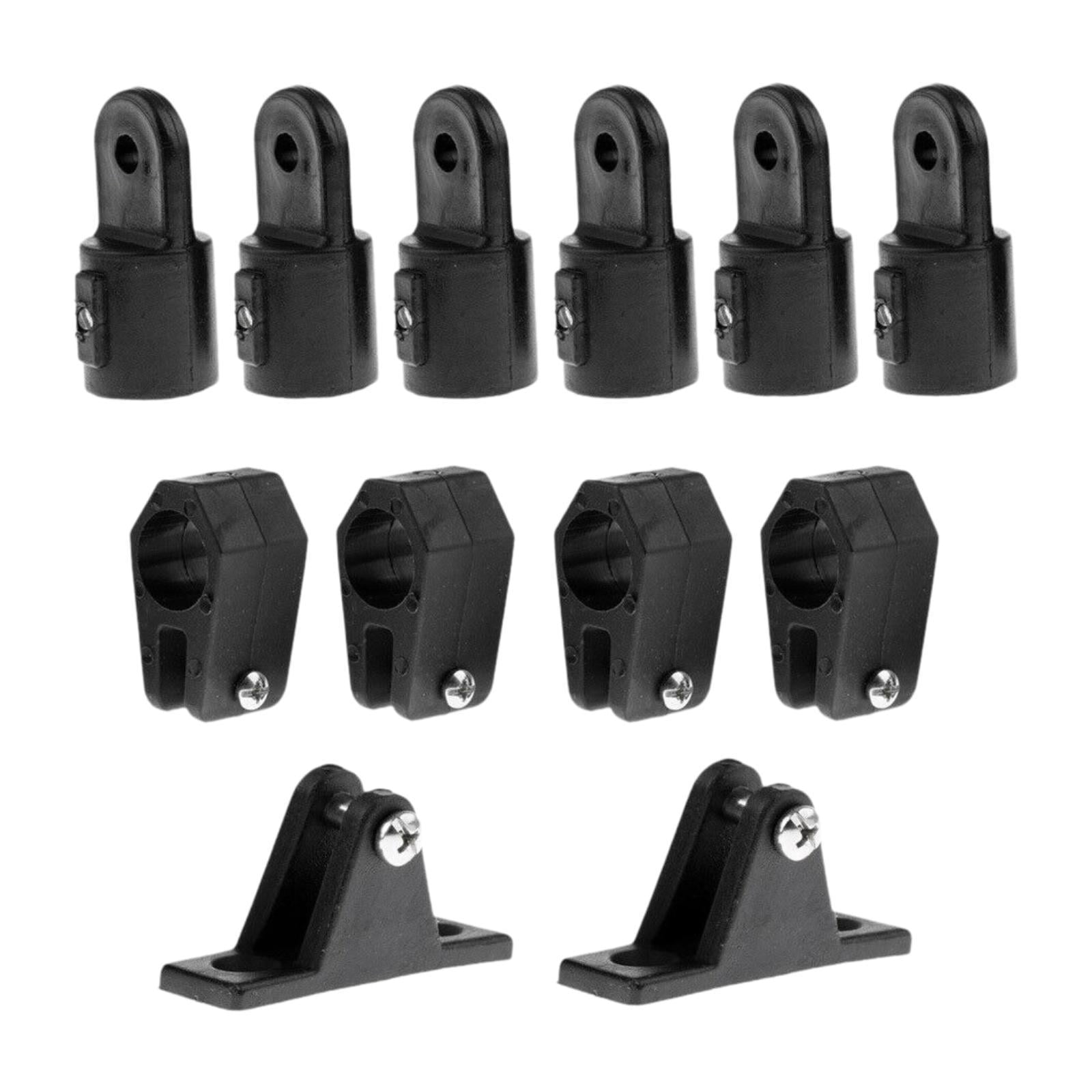 GARENDE Boat Bimini Top Fittings Hardware 12 Pieces Black Accessories 6 Eye End B