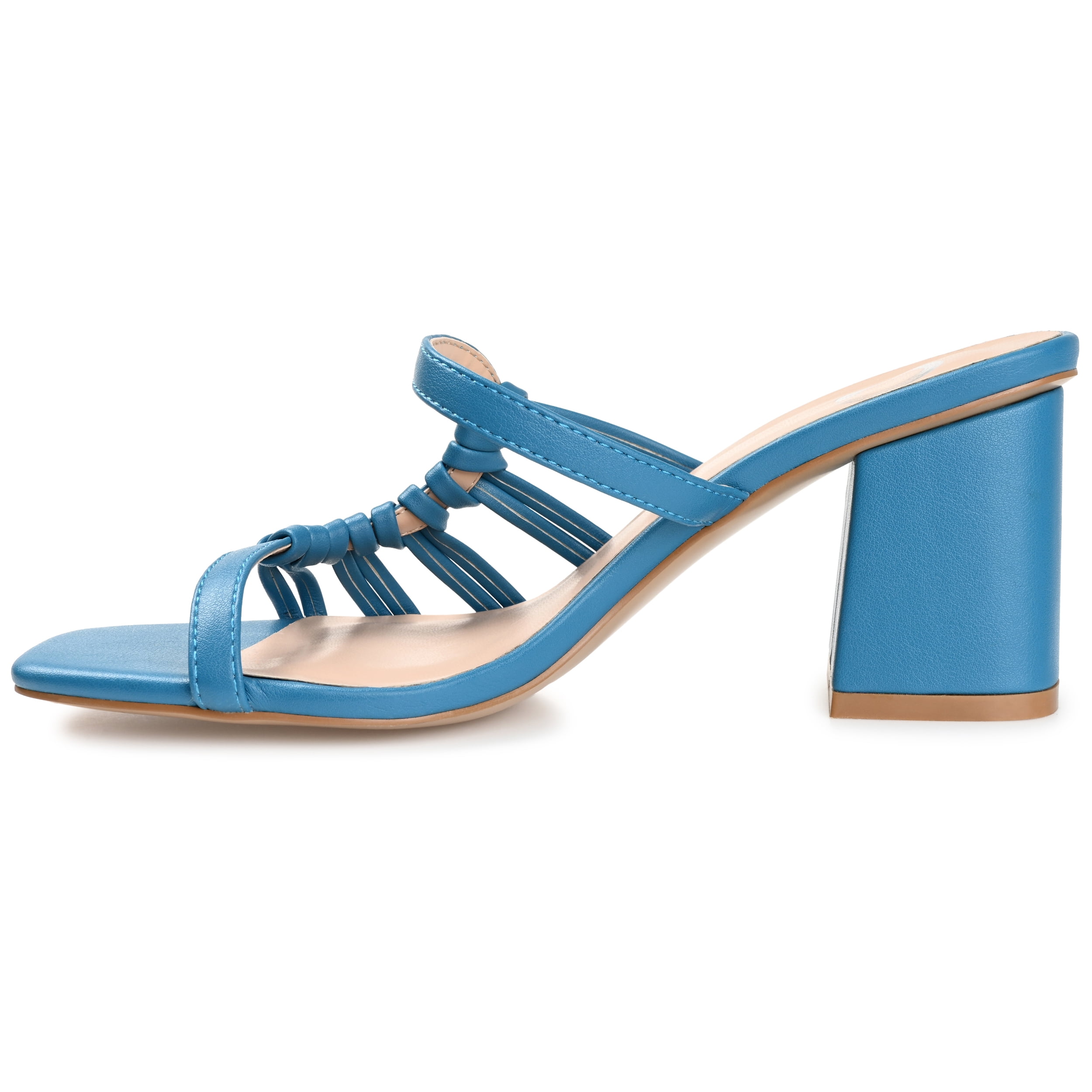 Journee Womens Emory Open Square Toe Block Heel Sandals