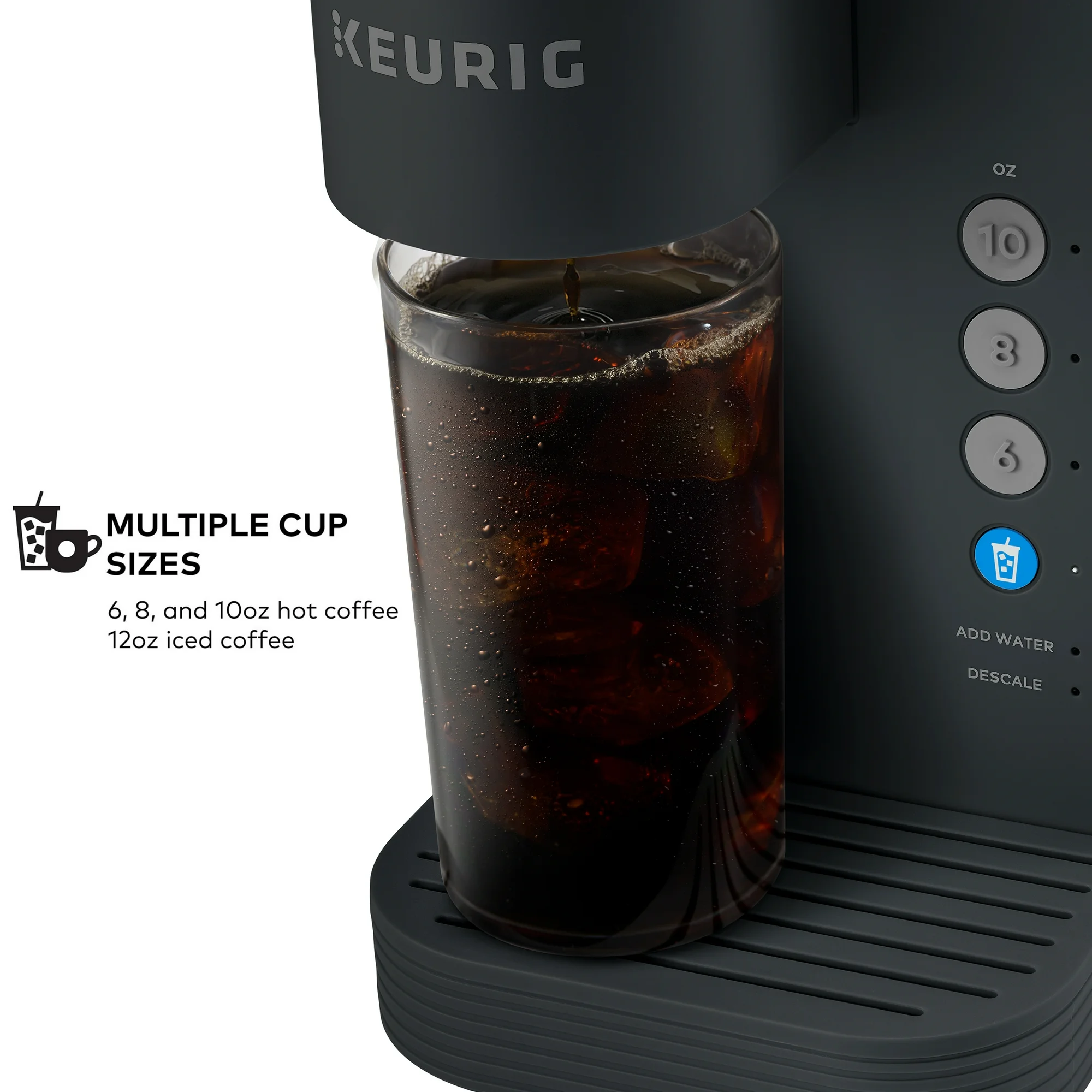Open Box Keurig 500.0365009 K-Slim + ICED Single Serve Coffee Maker Brews 8 to 12oz. Cups Gray