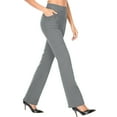 thumbnail image 6 of ClodeEU Women's High Waist Stretchy Bootleg Yoga Pants With Pockets,Slim Fit Casual Work Pants Gray,Womens Plus XL, 6 of 8
