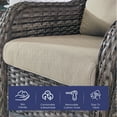 thumbnail image 2 of Gymojoy Outdoor 2-Piece Deep Seat Cushion Set, 22 x 25, Water Repellant, Fade Resistant, Deep Seat Bottom and Back Cushion for Swivel Chair, Sofa, and Couch,Beige, 2 of 7