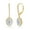Gold Plated-Oval, variant on Bridal Halo Designed Pear-Shape/Oval Cubic Zirconia Silver/14k Gold Plated Sterling Silver Engagement Dangling Earrings Jewelry for Bride, Bridesmaid, Women, and Teens