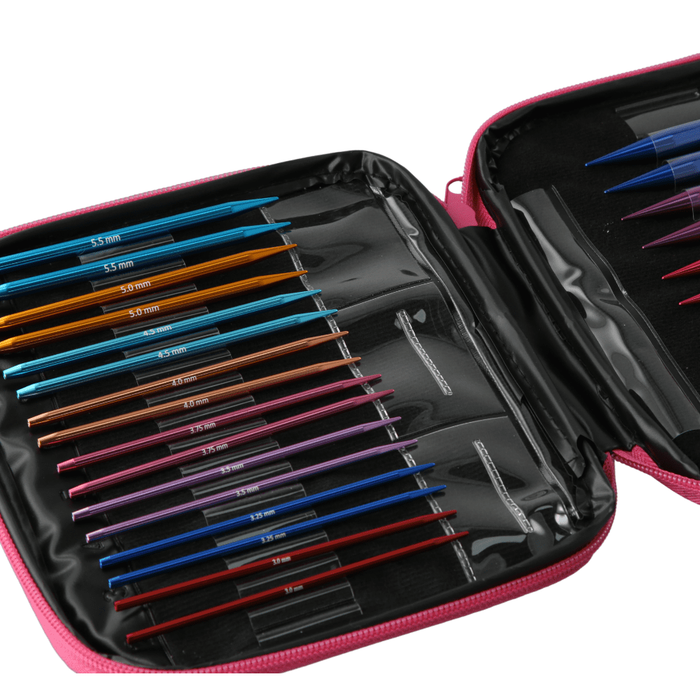 13 Sizes Aluminum Circular Knitting Needles Set Interchangeable Crochet Hooks