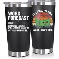 NewEleven  Funny Coworker Gift - 20 oz Black Stainless Steel Tumbler