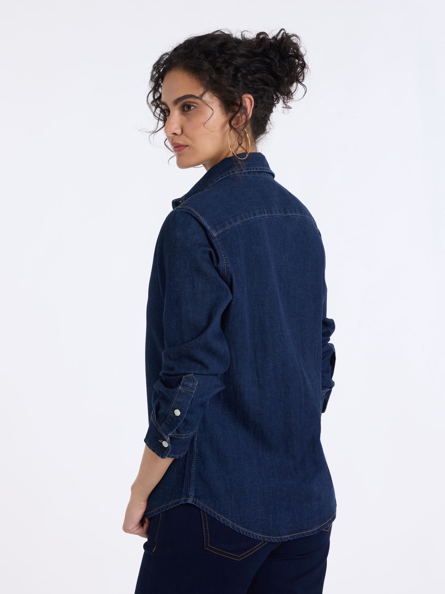 U.S. Polo Assn. Women's Denim Long Sleeve Button Down Shirt, Sizes XS-XL
