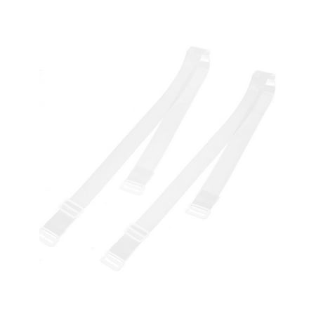 Lady Adjustable Detachable 1.8cm Wide Invisible Bra Shoulder Straps Clear Pair