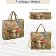 thumbnail image 6 of Corduroy Tote Bag for Women Shoulder Handbags Fashion Ladies Purses Satchel Messenger Bags Red Mushrooms with Flowers S, 6 of 8