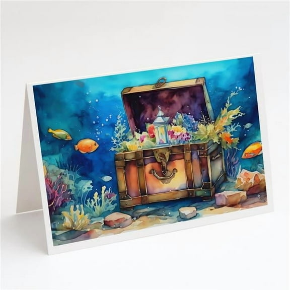 Treasure Chest Greeting Cards Pack of 8 7 in x 5 in
