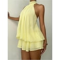 thumbnail image 2 of Dresses for Women Chiffon Halter Wedding Guest Dresses Ruffle Summer Mini Dress Formal Dresses for Women Color Yellow Size L, 2 of 6
