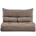 thumbnail image 6 of Arcticscorpion Folding Floor Sofa, 2 Pillows, 5 Angle Adjustable Back Support, Light Brown Finish, 6 of 7