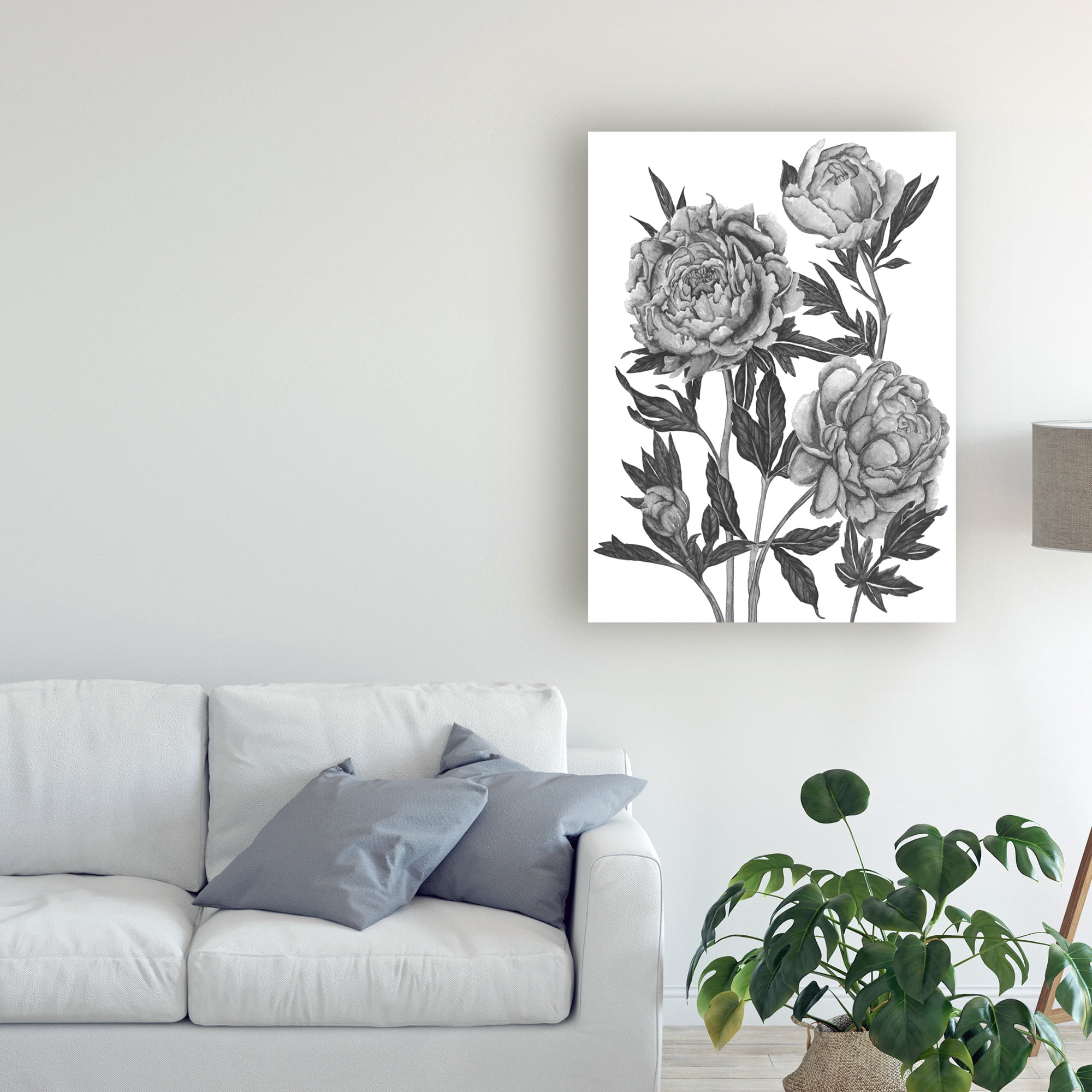 Trademark Fine Art 'Flowers in Grey V' Canvas Art by Melissa Wang