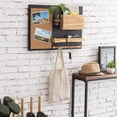 thumbnail image 3 of MyGift Rustic Brown Wood Wall-Mounted Shelf, Mail Organizer, 3 of 5