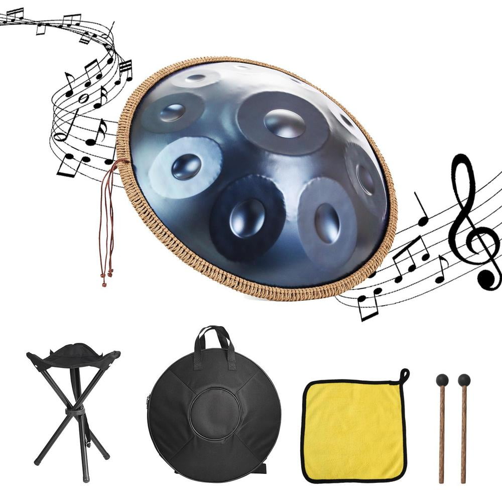 Kid-Friendly 9-Note G Minor Handpan Set, 18 Inch Steel Drum for Music Learning, Yoga, Mindfulness