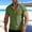 Army Green, variant on Mens Casual Cotton Linen Shirts Solid Color Half Button Short Sleeve Henley Blouse Classic Business Work Tees
