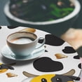 thumbnail image 3 of Ambesonne Emoji Fitted Round Tablecloth, Cow Print Spots Bells Pattern, 45"- 56" Diameter, Pale Orange and Dark Grey, 3 of 5