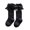 Black, variant on Gureui Newborn Infant Toddler Baby Girls Socks, Casual Solid Color Bow Decor Below Knee Stockings Breathable Clothing Accessory