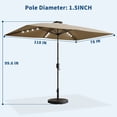 thumbnail image 2 of Memoryfield 10' x 6.5' Solar Rectangular Patio Umbrella with LED Lights, Outdoor Market Umbrella, 6-Rib Table Umbrella for Garden, Deck & Lawn, Tan, 2 of 8