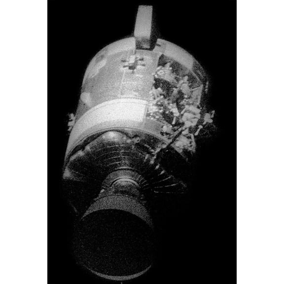 24x36 gallery poster, damaged service module, Apollo 13